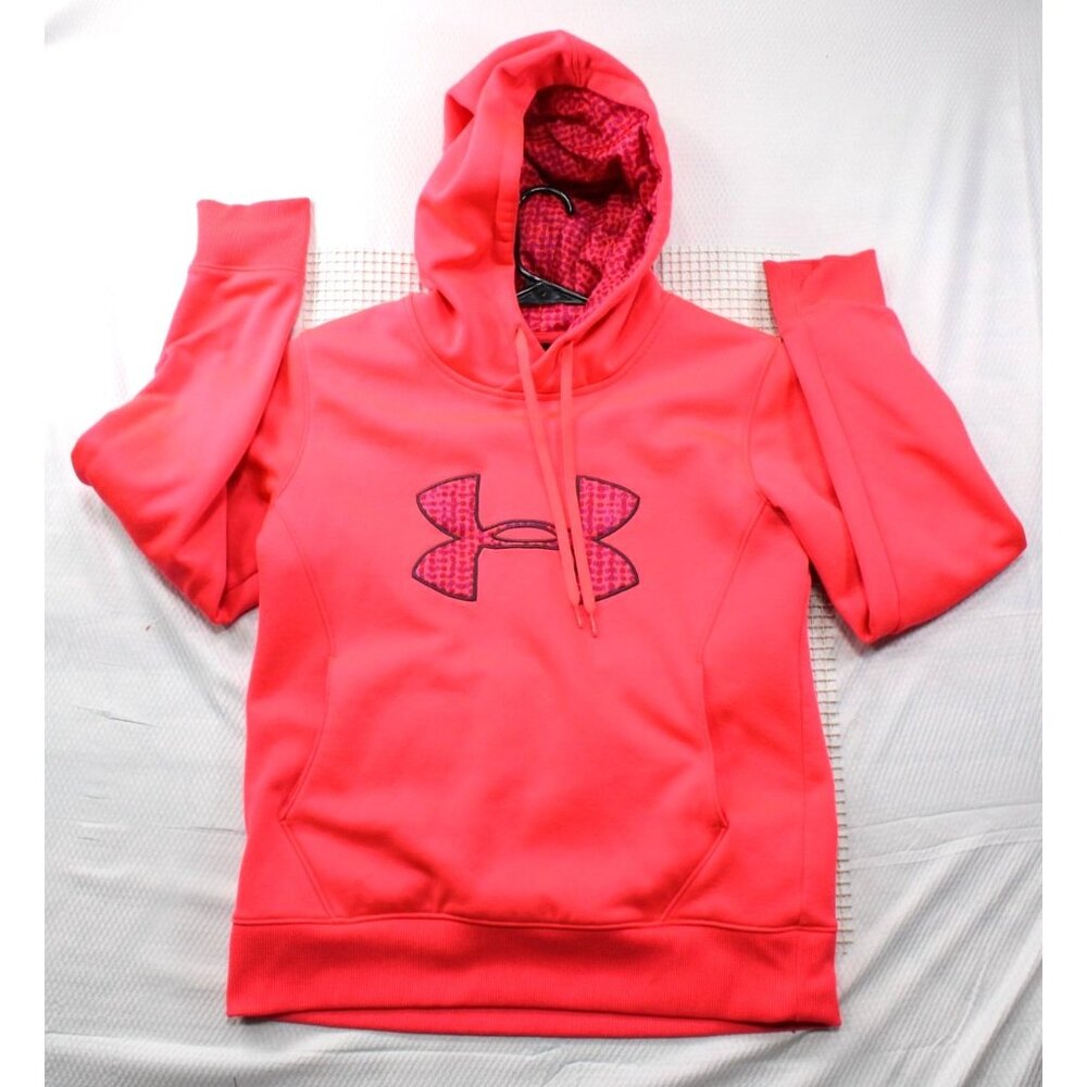 Under Armour Medium‎ Orange Hooded Sweatshirt With Logo & Kangaroo Pocket